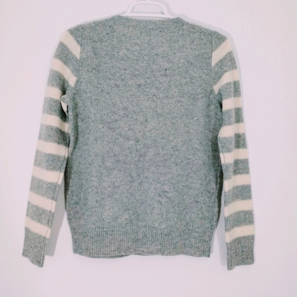 Wallace Madewell Wool Cable Knit Stripes‎ Pullover Sweater - Picture 3 of 6